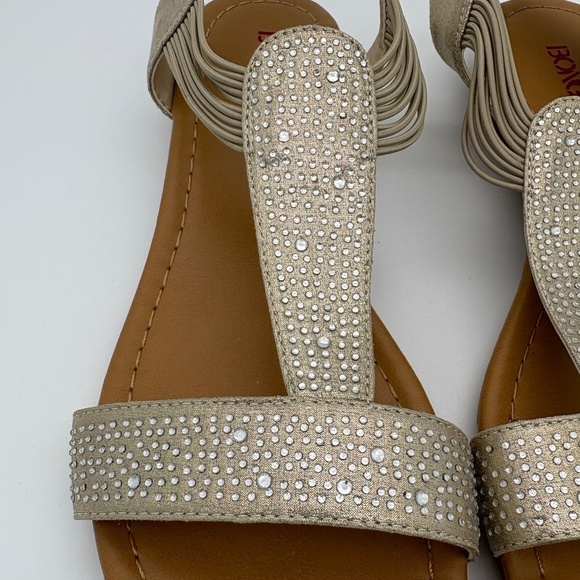 NWOB Bongo Zandra Gladiator Champagne Metallic Shimmer Sandals; Size 10 - Picture 2 of 11
